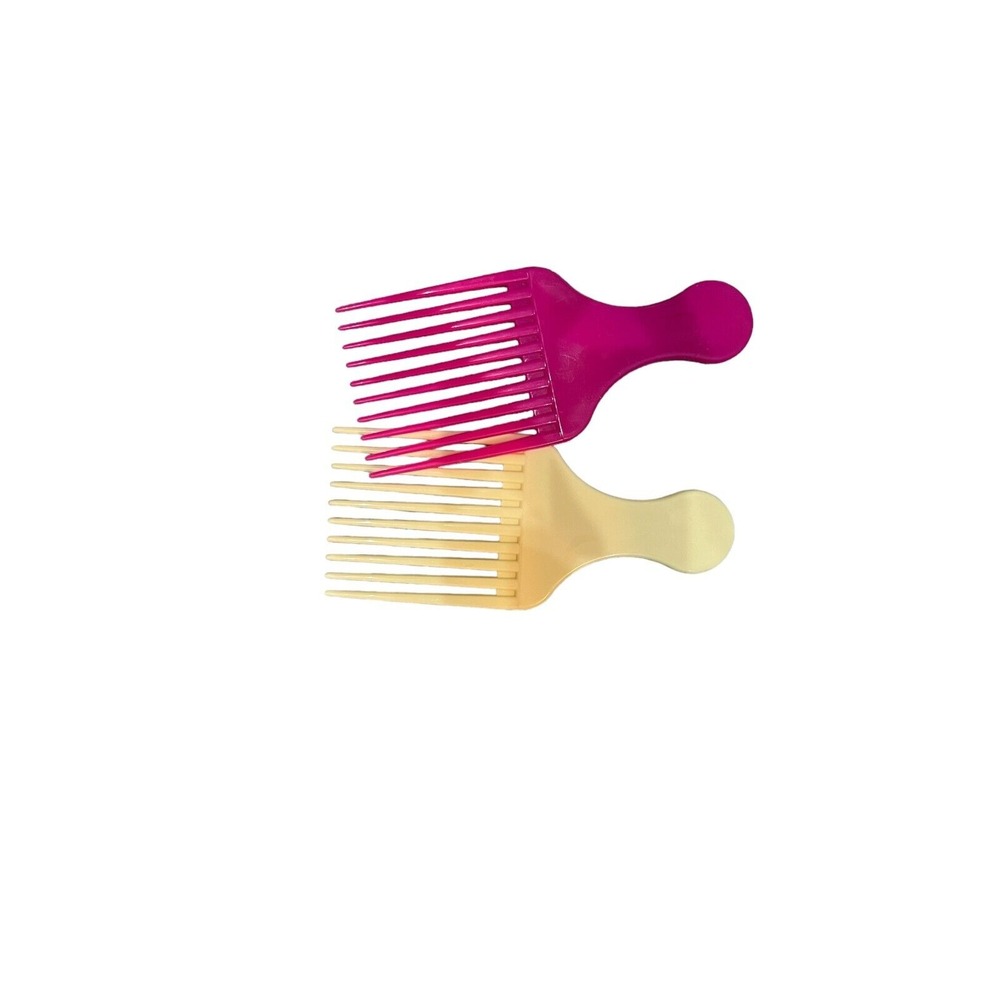 Vtg Pink &‎ Ivory Comb Hair Pick (2) NEW OLD STOCK Retro 1980-90s USA Goody - Picture 4 of 4